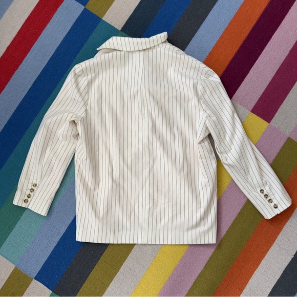 Free People Reggie Oversized White Striped Blazer - Picture 8 of 11